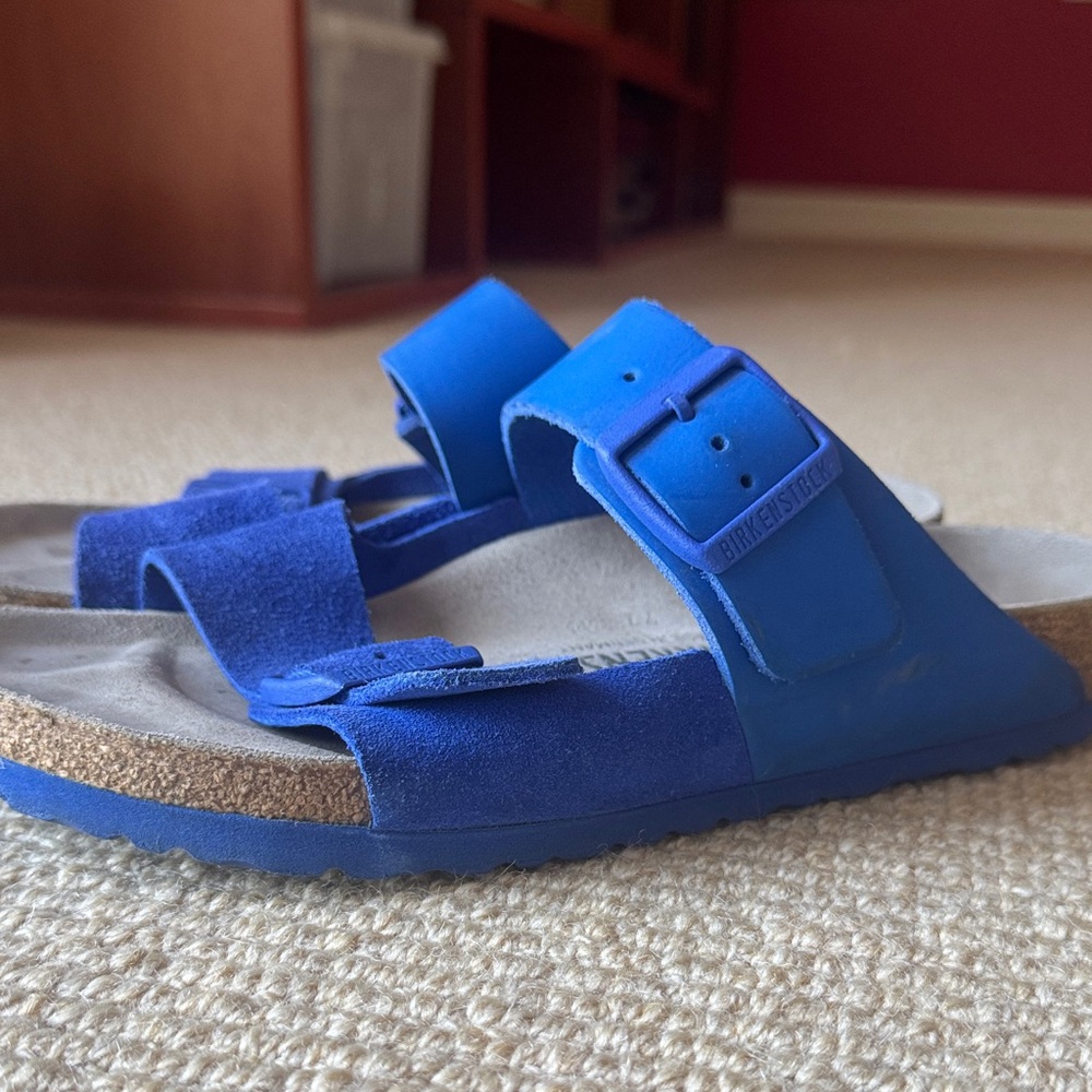 Birkenstock Royal Blue Two-Strap Arizona sandal. - Picture 2 of 4